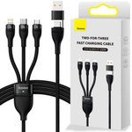Baseus kabel USB/USB-C do USB-C/Lightning/MicroUSB 100W 120cm (Black)