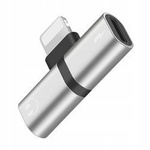 Adapter Przejściówka Lightning 2w1 iPhone iPad (Silver)