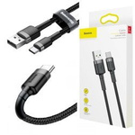Baseus Cafule Mocny Kabel Type-C, USB do USB-C Fast Charge 2.0A 200cm (Black+Gray)