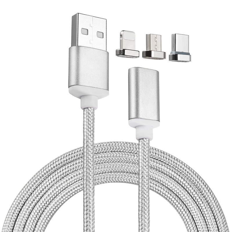 Kabel Magnetyczny 3w1 - Naładuj każde urządzenie z gniazdem Lightning, Micro USB i Type-C