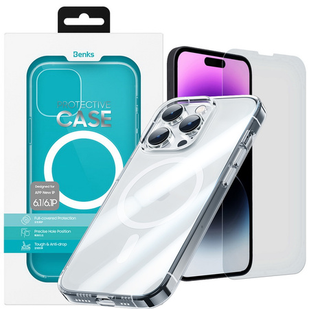 Benks Magnetic Cristal etui magnetyczne MagSafe + szkło iPhone 14 Pro Max