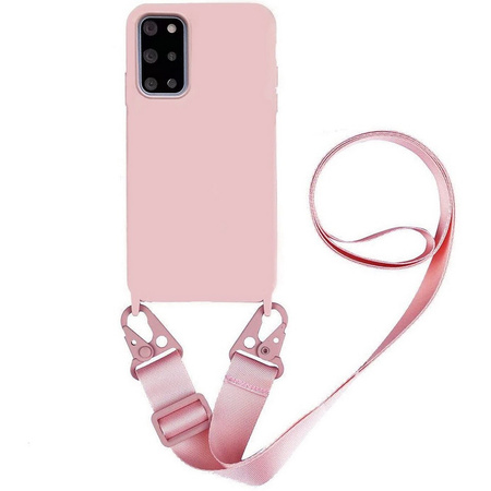 Crossbody Silicone Case XL Strap etui z paskiem na ramię do Samsung Galaxy S22 Plus (Pink)