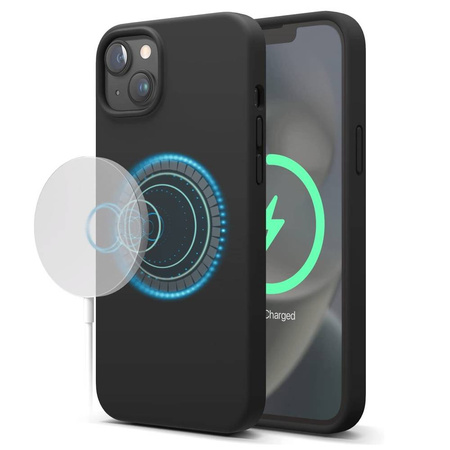 D-Pro Silicone Case MagSafe etui magnetyczne iPhone 14/13 (Black)