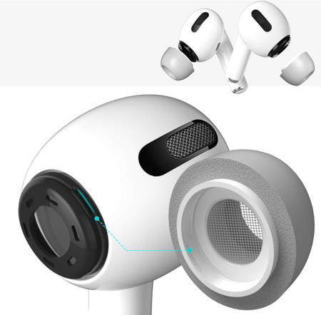 Memory Foam pianki z pamięcią końcówki do AirPods Pro 1/2 rozmiar M (2 szt.) (Gray)