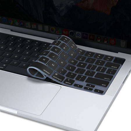 Osłona silikonowa nakładka na klawiaturę do MacBook Pro 14 A2442 A2779 / Pro 16 A2485 A2780 / Air 13 M2 A2681 2022 / Air 15 M2 A2941 (2023) (USA) (Black)
