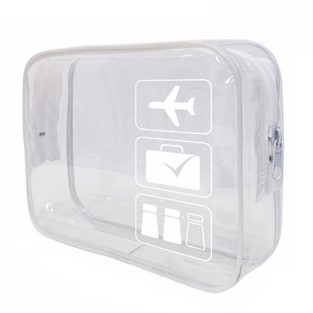 Zestaw kosmetyczka podróżna z certyfikatem TSA +  adapter sieciowy PL-UK