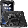 Zestaw D-Pro 360 Armor Strap Case etui pancerne z uchwytem na rękę i paskiem na ramię do Samsung Galaxy Tab A9 8.7" (X110/X115) (Czarne) + szkło ochronne 