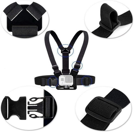 Chest Body Mount Szelki Uprząż na klatkę piersiową dla kamer sportowych GoPro (Black)