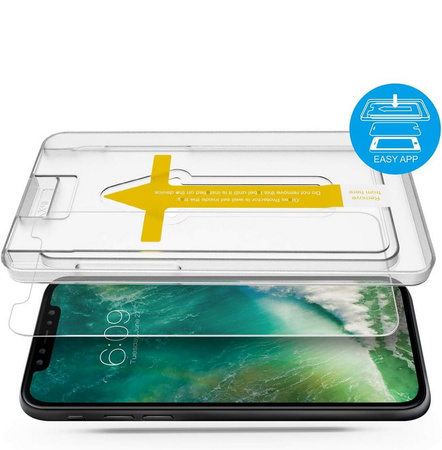 Szkło hartowane Zifriend  Easy Installation Frame Glass z ramką montażową aplikatorem do Apple iPhone X / XS