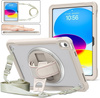 D-Pro 360 Shock V2 Strap Case etui pancerne z uchwytem na rękę i paskiem na ramię do Apple iPad 10 Gen. (2022) / 11 Gen. (2025) (Beżowy)