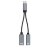 Adapter Splitter rozdzielacz przejściówka 2w1 USB-C OTG 60W PD USB-A 2.0 (Space Gray)