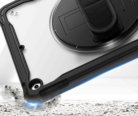 D-Pro 360 Shock V2 Strap Case etui pancerne z uchwytem na rękę i paskiem na ramię do Apple iPad mini 6/7 (Czarny)