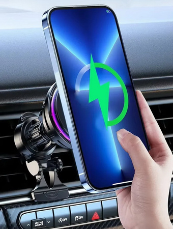 Ładowarka indukcyjna 15W LED TEC Refrigeration z wentylatorem chłodzącym bezprzewodowa magnetyczna samochodowa uchwyt do auta MagSafe iPhone 12/13/14/15/16