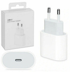 Ładowarka sieciowa zasilacz adapter USB-C 20W szybkie ładowanie PD do Apple iPad iPhone X/XS/11/12/13/14/15/16 e/Mini/Plus/Pro/Max (Box)