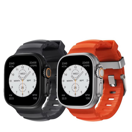 Pasek MFC Plaza Band opaska sportowa do Apple Watch 4/5/6/7/8/9/10/SE/Ultra 44/45/46/49mm (Grafitowy)