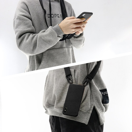 Crossbody Silicone Case XL Strap etui z paskiem na ramię do Samsung Galaxy S23 Ultra (Black)