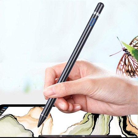 Rysik D-Pro Stylus Pen Active Pencil S7 aktywny pojemnościowy uniwersalny do ekranów dotykowych tablet telefon iOS Android Windows (Czarny)