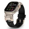 Pasek DuoMat Steel + Rubber Band do Apple Watch 4/5/6/7/8/9/10/11/SE/Ultra 1/2/3 44/45/46/49mm (Czarny/tytanowy)