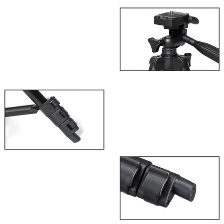 Statyw fotograficzny Tripod 103cm uchwyt na telefon aparat kamerę + pilot Bluetooth (Czarny)