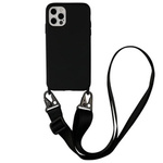 D-Pro Crossbody Silicone Case XL Strap etui z paskiem do iPhone 15 Pro (Black)