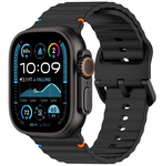 Pasek D-Pro Orablu Silicone Band opaska sportowa do Apple Watch 4/5/6/7/8/9/10/11/SE/Ultra 1/2/3 44/45/46/49mm (Czarny)