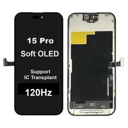 Wyświetlacz LCD ekran dotyk digitizer do Apple iPhone 15 Pro (Soft OLED 120Hz) (Wymienny IC)