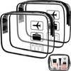 Zestaw kosmetyczka podróżna z certyfikatem TSA Approved 3-1-1 na płyny kosmetyki do samolotu bagażu podręcznego na lotnisko 1L (Czarny) + saszetka podróżna