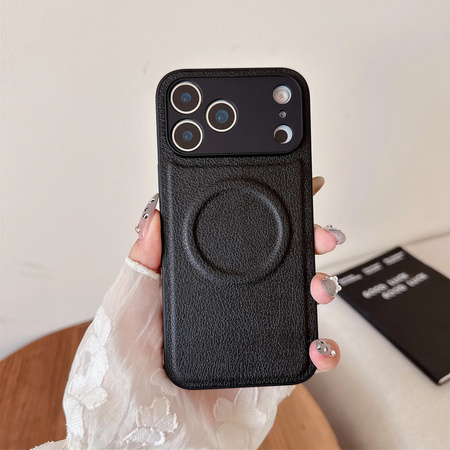 Etui D-Pro Vegan Leather MagSafe Case obudowa magnetyczna iPhone 17 Pro (Beżowy)