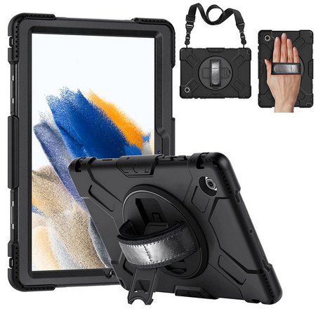 D-Pro 360 Armor Strap Case etui pancerne z uchwytem na rękę i paskiem na ramię do Samsung Galaxy Tab A8 (SM-X200 / SM-X205 / SM-X207) 2022