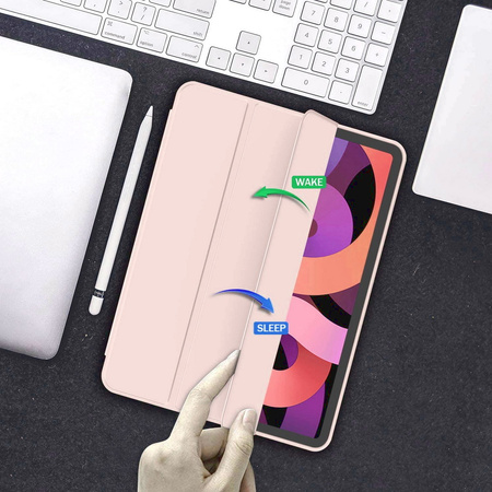 Etui D-Pro Smart Cover Case pokrowiec obudowa z klapką z uchwytem na rysik Apple Pencil / iPad Pro 10 Gen. (2022) / 11 Gen. (2025) (Różowy)