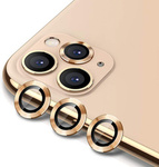 Zestaw Eagle Eye Lens szkło + metalowa ramka na tylną kamerę aparat do iPhone 11 Pro/11 Pro Max (3 szt.) (Gold)