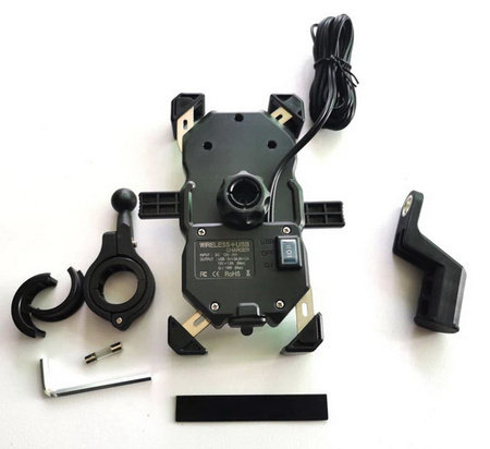 NOX Motorcycle Phone Holder 15W Wireless Charger USB QC3.0