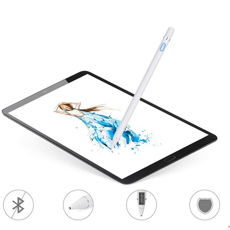 Rysik D-Pro Stylus Pen Active Pencil S7 aktywny pojemnościowy uniwersalny do ekranów dotykowych tablet telefon iOS Android Windows (Biały)