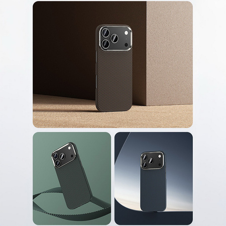 Etui D-Pro Carbon Kevlar® Air Slim Case 1500D MagSafe magnetyczna mocna cienka obudowa do Apple iPhone 17 Pro (Brązowy)