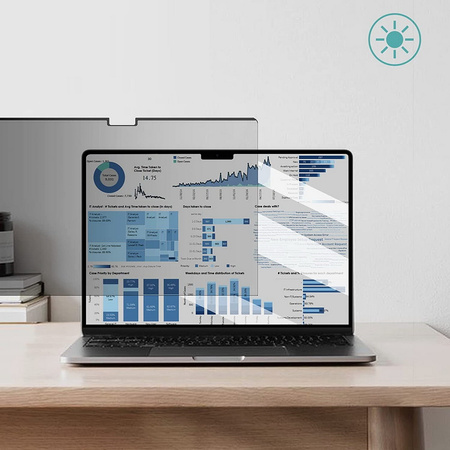 Folia Privacy Anti-Glare Magnetic prywatyzująca antyodblaskowa matowa mocowanie magnetyczne na ekran do Apple MacBook Pro 14 M1 A2442 (2021) / M2 A2779 (2023) / M3 A2918/A2992 (2023) / M4 A3112/A3185/A3401 (2024) / M5 A3434 (2025)