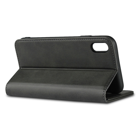 Etui D-Pro Flip Cover Wallet Case z klapką magnetyczną portfel iPhone XS Max (Czarny)