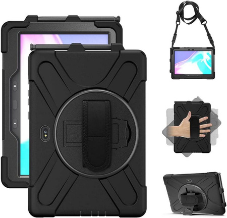 D-Pro 360 Armor Strap Case etui pancerne z uchwytem na rękę i paskiem na ramię do Samsung Galaxy Tab Active Pro 10.1 (T540/T545/T547) / Tab Active 4 Pro (T630/T636/T638) / Tab Active 5 Pro (X350/X356)