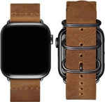 D-Pro Vintage Retro Leather Strap skórzany pasek do Apple Watch 1/2/3/4/5/6/7/SE/Ultra 42/44/45/49mm (Light Brown)