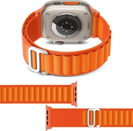 Pasek opaska sportowa D-Pro Alpine Loop pasek opaska do Apple Watch 4/5/6/7/8/9/10/11/SE/Ultra 1/2/3 44/45/46/49mm (Pomarańczowy)
