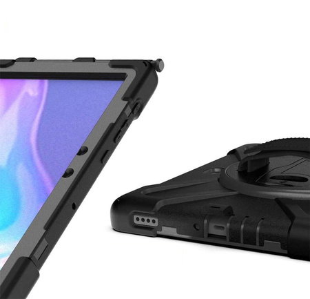 D-Pro 360 Armor Strap Case etui pancerne z uchwytem na rękę i paskiem na ramię do Samsung Galaxy Tab Active Pro 10.1 (T540/T545/T547) / Tab Active 4 Pro (T630/T636/T638) / Tab Active 5 Pro (X350/X356)