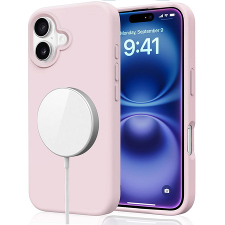Etui D-Pro Velvet MagSafe Case obudowa magnetyczna z mikrofibrą do iPhone 16 Plus (Różowy)