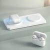 Ładowarka indukcyjna MFC M15 Duo 2in1 Dual MagSafe Charger podwójna bezprzewodowa magnetyczna stacja ładująca na dwa telefony do iPhone (Biała)