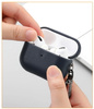 D-Pro Leather Case skórzane etui do Apple AirPods Pro 1/2 z metalową zawieszką (Czarne)