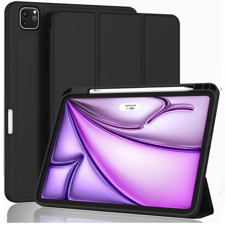 Etui D-Pro Smart Cover Case pokrowiec obudowa z klapką z uchwytem na rysik do Apple iPad Pro 13" 7 Gen. M4 (2024) / 8 Gen. M5 (2025) (Czarny)