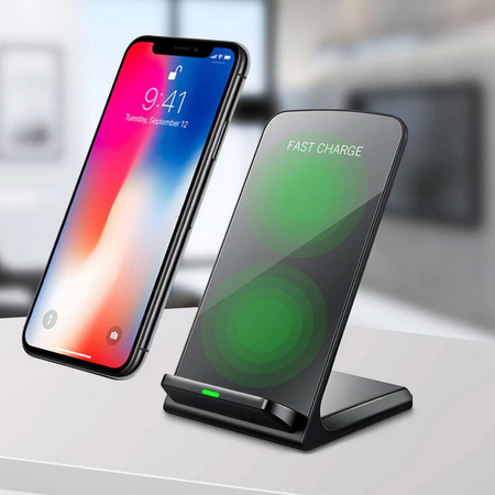 Ładowarka bezprzewodowa indukcyjna pionowa 15W FCS01B (Czarna)