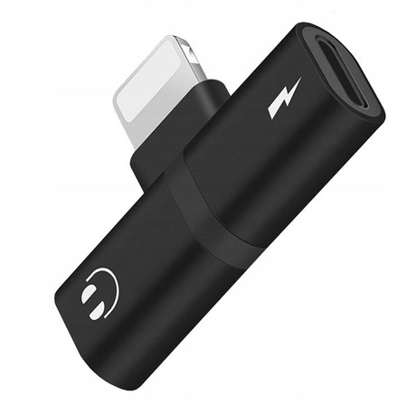 Adapter Przejściówka Lightning 2w1 iPhone iPad (Black)