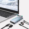 Adapter Hub D-Pro 11w1 przejściówka rozdzielacz USB-C do HDMI 4K UHD / USB Type-C PD / USB 2.0 3.0 / SD / TF / RJ45 LAN 100Mbps / VGA / Audio Mini Jack 3.5mm (Space Gray / Szary)