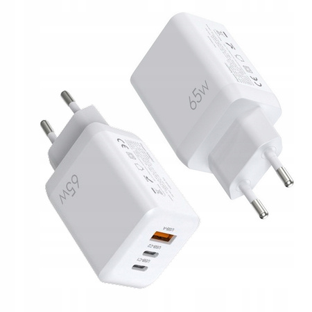 MFC GaN Charger 2C+1A 65W Ładowarka sieciowa zasilacz (Biały) 