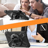 Zestaw D-Pro 360 Armor Strap Case etui pancerne z uchwytem na rękę i paskiem na ramię do Samsung Galaxy Tab A9 8.7" (X110/X115) (Czarne) + szkło ochronne 