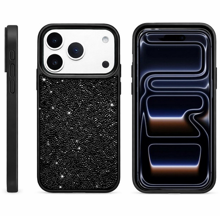 D-Pro Crystal Sparkle etui hybrydowe błyszczące z kryształkami do Apple iPhone 17 Pro (Złoty)